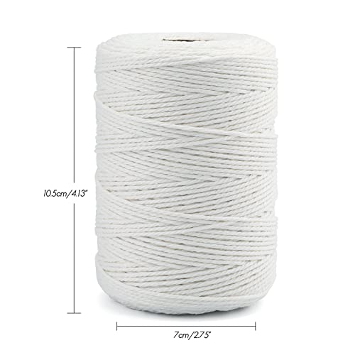 G2PLUS White String, 2MM 656 Feet White Cotton String, Cotton Bakers Twine for Meat, Roasting, Gift Wrapping, Gardening, Macrame, DIY Art & Crafts (200M/218Yard,12Ply) - Image 3