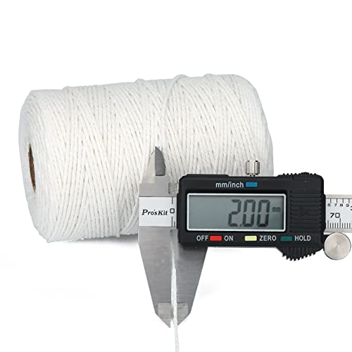 G2PLUS White String, 2MM 656 Feet White Cotton String, Cotton Bakers Twine for Meat, Roasting, Gift Wrapping, Gardening, Macrame, DIY Art & Crafts (200M/218Yard,12Ply) - Image 2