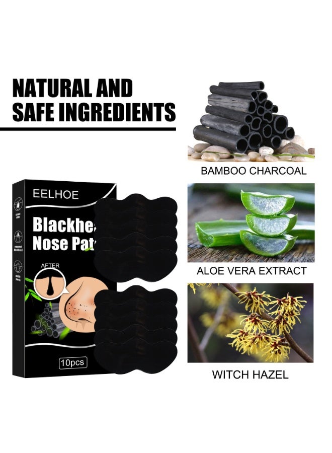 EELHOE Nose Mask Blackheads Care (Pack of 10pc) | Nose Strip, Bamboo | Cleans Pores & balanced Skin and Dirt - Image 4