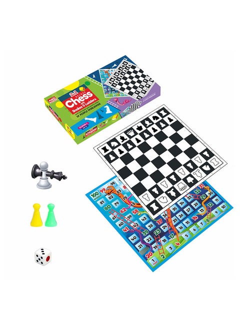 Chess And Snake And Ladders Deluxe Game, Board Size 46x46 Cm
