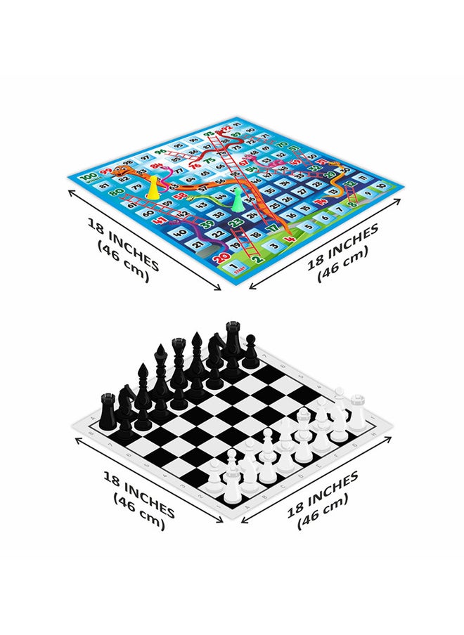 Chess And Snake And Ladders Deluxe Game, Board Size 46x46 Cm
