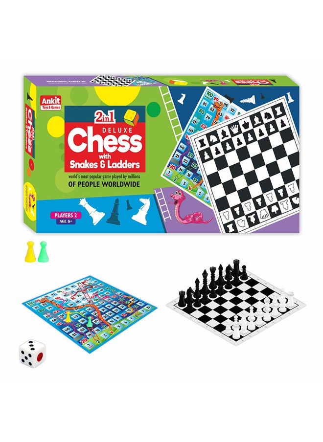 Chess And Snake And Ladders Deluxe Game, Board Size 46x46 Cm