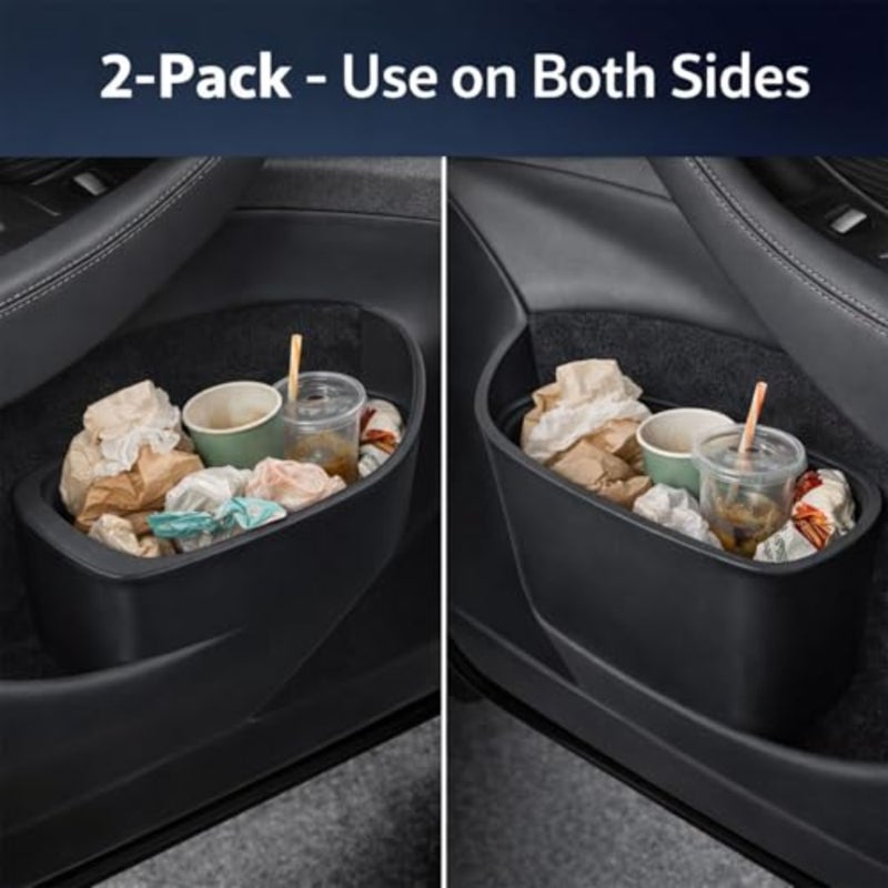 Front Door Trash Bin for Tesla Model Y Juniper 2025 Plus, Side Door Portable Garbage and Storage Organizer, Hands Free Toss Design, Waterproof Flexible TPE, Easy Clean Interior Accessories, 2 Pack - Image 4