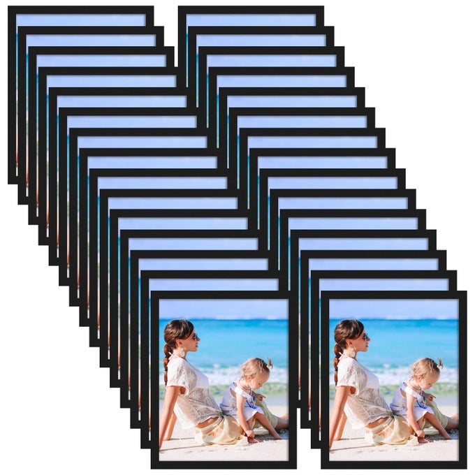 30 PACKS 8X10 MAGNETIC PICTURE FRAMES FOR REFRIGERATOR MODIFIED SHEET WITH SELF ADHESIVE BACKING BLACK 8 BY 10 PHOTO CRAFT FRAME SET GLASS WINDOW DOOR CUBICLE WACX230315