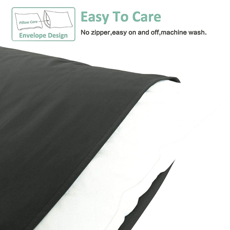 NTBAY King Pillowcase Set - 2 Pack Brushed Microfiber 20x36 Pillowcases - Soft, Wrinkle-Free, Fade-Resistant, Stain-Resistant, Dark Grey Pillowcases with Envelope Closure - 20x36 Inches, Dark Grey - Image 3
