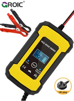 GROIC Car Battery Charger, 6A 12V Battery Maintainer, Smart Automatic Battery Charger, Pulse Repair Charger with LCD Display for Car, Truck, Motorcycle, Marine AGM, Gel, SLA, Wet  - Image 1