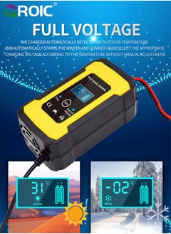 GROIC Car Battery Charger, 6A 12V Battery Maintainer, Smart Automatic Battery Charger, Pulse Repair Charger with LCD Display for Car, Truck, Motorcycle, Marine AGM, Gel, SLA, Wet  - Image 4