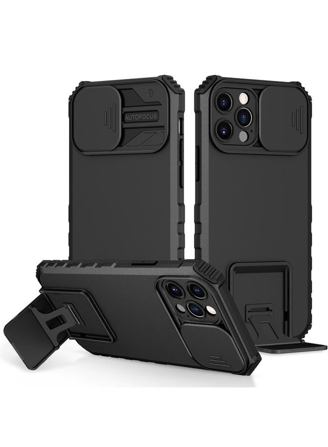 اس-توب جراب لهاتف iPhone 11 Pro Max مزود بحامل مجسم وغطاء منزلق للكاميرا - Image 1