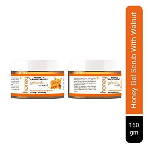 KEYA SETH AROMATHERAPY, DEVICE OF DROP KEYA SETH AROMATHERAPY Honey Gel Scrub, with Walnut Shell, Honey Conditioner, Moisturizing & Natural Scrubbing, for Face & Body 160 GM - Image 2