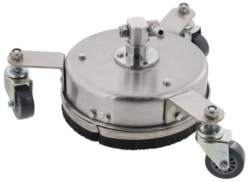 Erie Tools 8" Stainless Steel Pressure Washer Flat Surface Cleaner with Wheels - Image 1