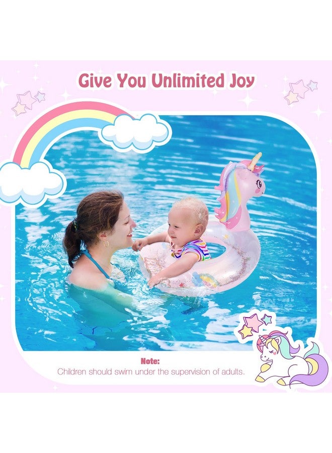 MoKo Inflatable Pool Float-Cute Glitters Sequin Unicorn Swim Tube Rings Inflatable Swimming Toys Floaties Fun Summer Water Floaties For Beach Pool Outdoor Party Water Toy For Children, Pink - Image 5