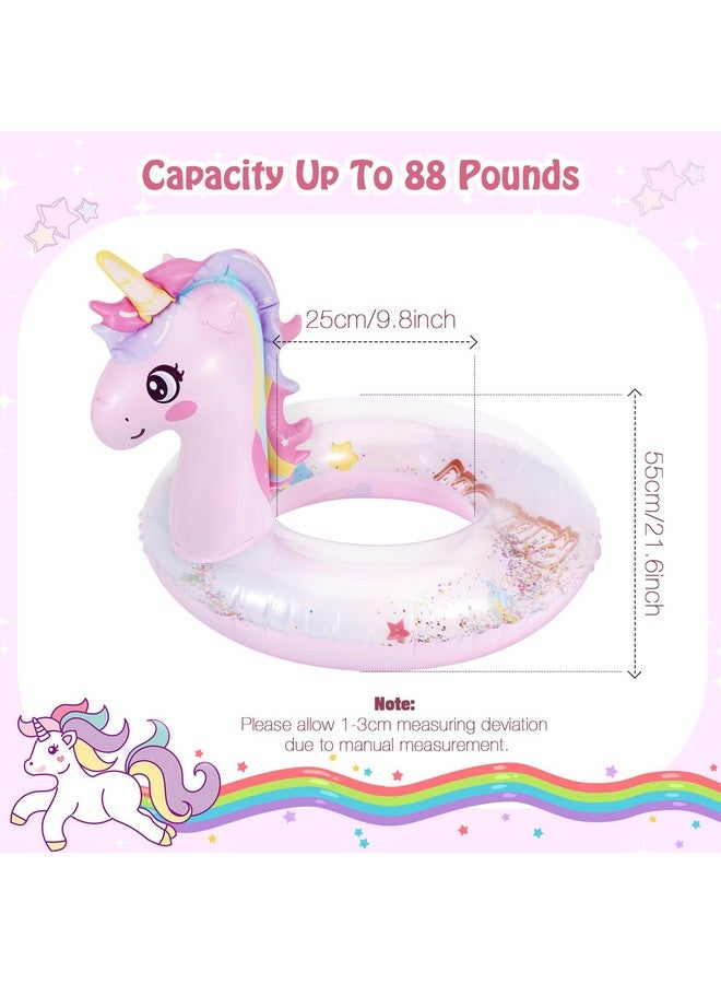 MoKo Inflatable Pool Float-Cute Glitters Sequin Unicorn Swim Tube Rings Inflatable Swimming Toys Floaties Fun Summer Water Floaties For Beach Pool Outdoor Party Water Toy For Children, Pink - Image 4
