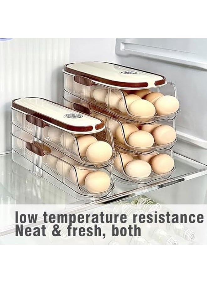 Generic Egg Holder for Fridge Automatic Rolling Egg Dispenser & Organizer Holds 24 Eggs, Space-Saving Refrigerator Egg Tray for Kitchen, Camping, Cabinets, Dining Table Camping Essentials & Kitchen Storage  - Image 4