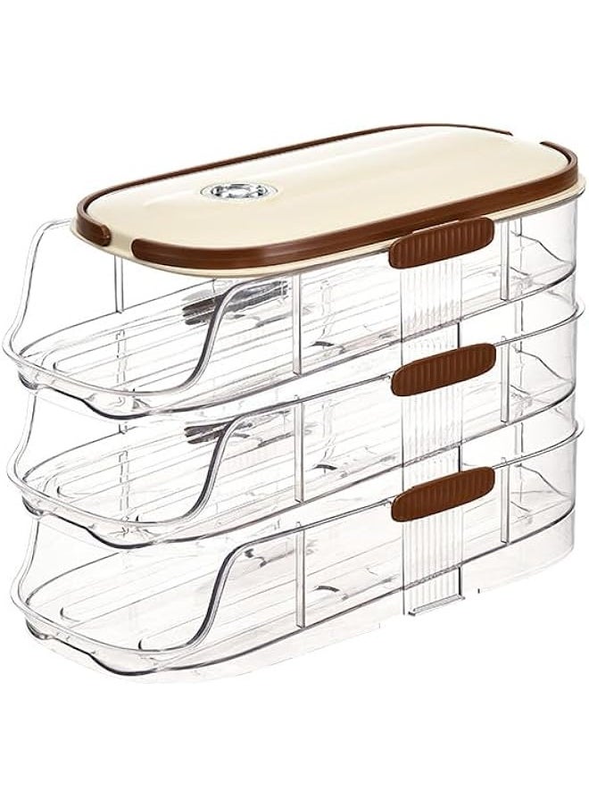Generic Egg Holder for Fridge Automatic Rolling Egg Dispenser & Organizer Holds 24 Eggs, Space-Saving Refrigerator Egg Tray for Kitchen, Camping, Cabinets, Dining Table Camping Essentials & Kitchen Storage  - Image 1