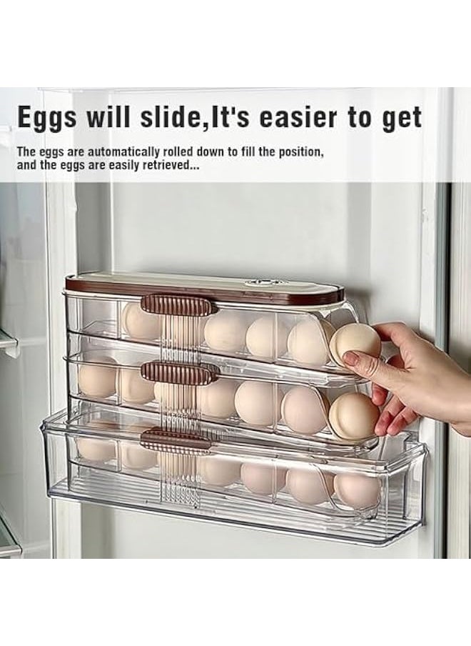 Generic Egg Holder for Fridge Automatic Rolling Egg Dispenser & Organizer Holds 24 Eggs, Space-Saving Refrigerator Egg Tray for Kitchen, Camping, Cabinets, Dining Table Camping Essentials & Kitchen Storage  - Image 5