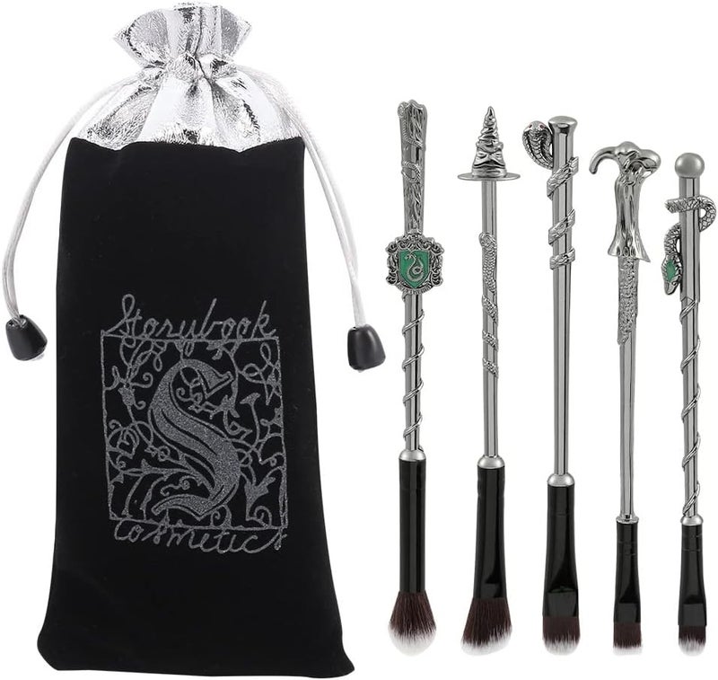 5 Pcs For Harry Potter Wizard Wand Make Up Brushes Metal Handle Gifts Set For Girls Women