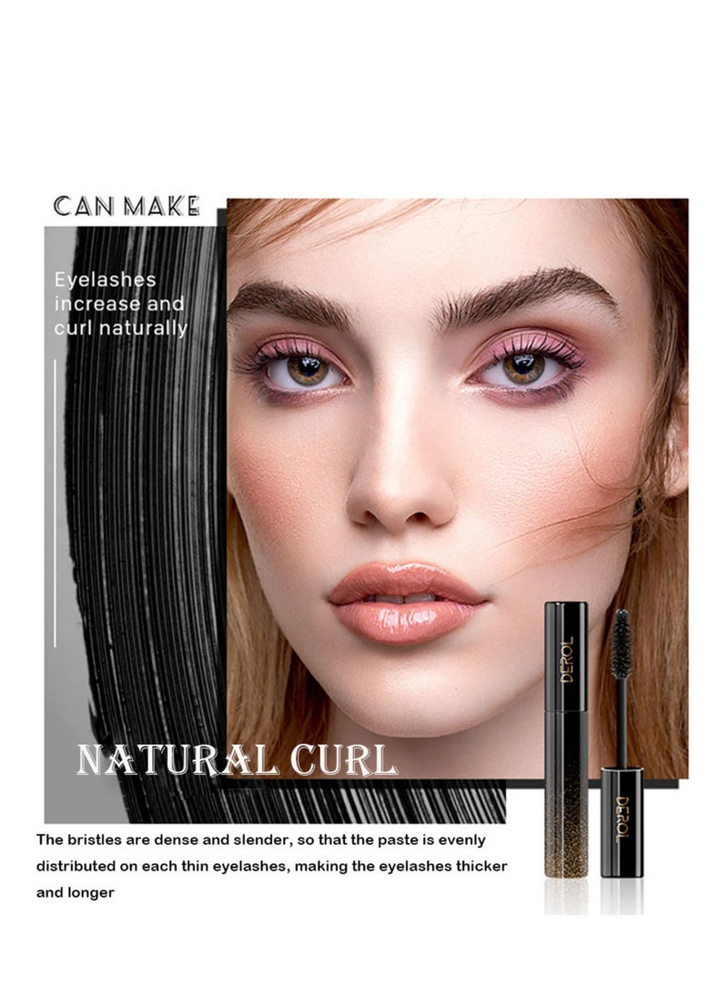 DEROL Mascara Black Volume And Long Waterproof Extreme Volume Matte Makeup Mascara Intense Length Lasting Curly Slender,Lengthening Smudge-Proof No Clumping,Easy To Apply Best Grande Lash  - Image 4
