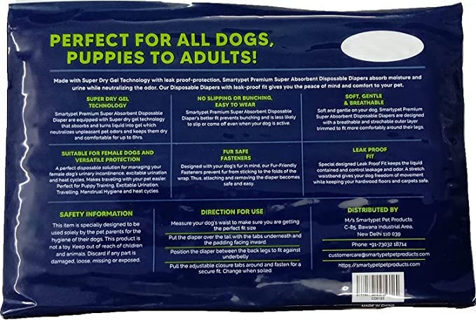 Pups&Pets Pet Disposable Female Puppy, 12 Pieces Dog Diaper/Physiological Pants/Sanitary Cotton Underwear Nappy (280MM X 380MM) - Small Size - Image 2