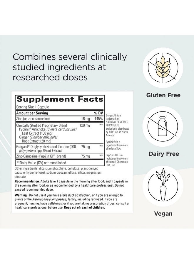 Integrative Therapeutics Heartburn Advantage - Helps Provide Relief for Occasional Heartburn, Bloating* - with Licorice Root Extract, and Ginger Root Extract - Gluten Free - Vegan - 60 Capsules - Image 1