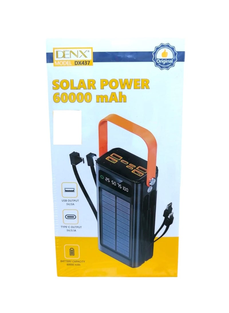 دينكس بنك طاقة شمسي بسعة 60000 مللي أمبير مزود بإضاءة LED وحماية ذكية - Image 3