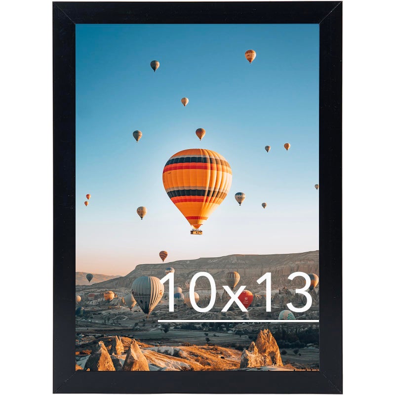 JCJMY 10x13 Picture Frame Black for Wall Hanging, Wall Mounting Horizontally or Vertically, 10 x 13 Wall Gallery Poster Photo Frame with Shatter Resistant Plexiglass, Black - Image 1