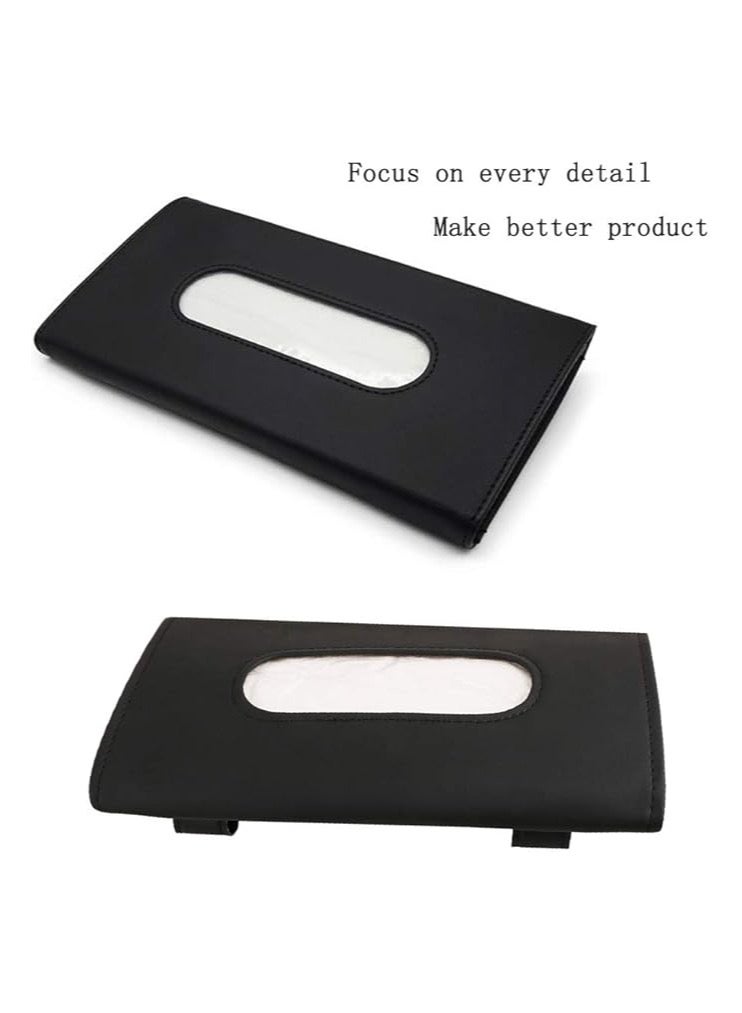 Generic Leather Premium Napkin & Tissue Holder, For Backseat And Car Visor, Black - Image 4