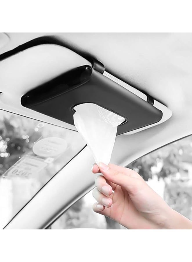 Generic Leather Premium Napkin & Tissue Holder, For Backseat And Car Visor, Black - Image 1