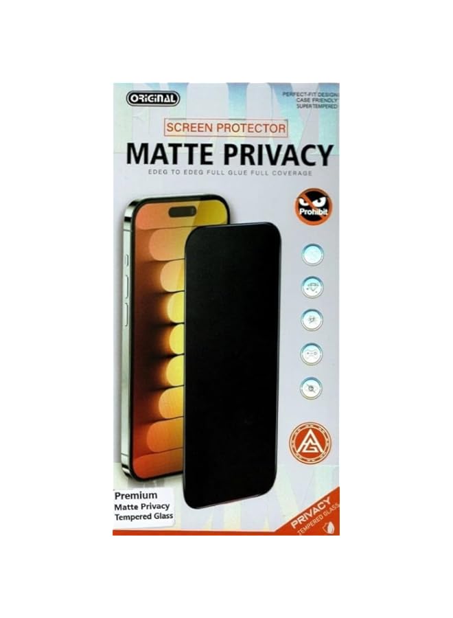 BGM 5D Matte Privacy Protector For iPhone 17 , Anti Spy, Anti Glare, Ultra Resistant, Matte Tempered Glass - iPhone 17 Privacy Screen Protector