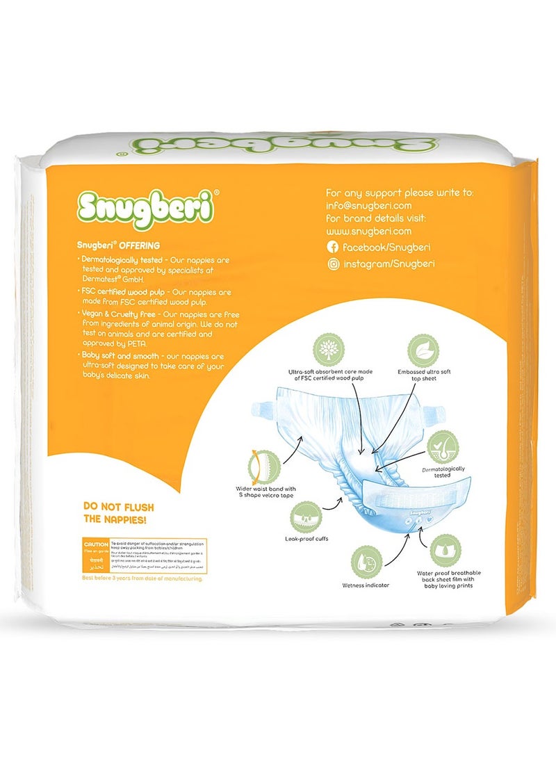 Snugberi Premium Eco-Friendly Chlorine Free Feather Soft Printed Diapers Made Of Natural Wood Pulp With Wetness Indicator Size 4 Large 7-12 Kg 24'S  - Image 2