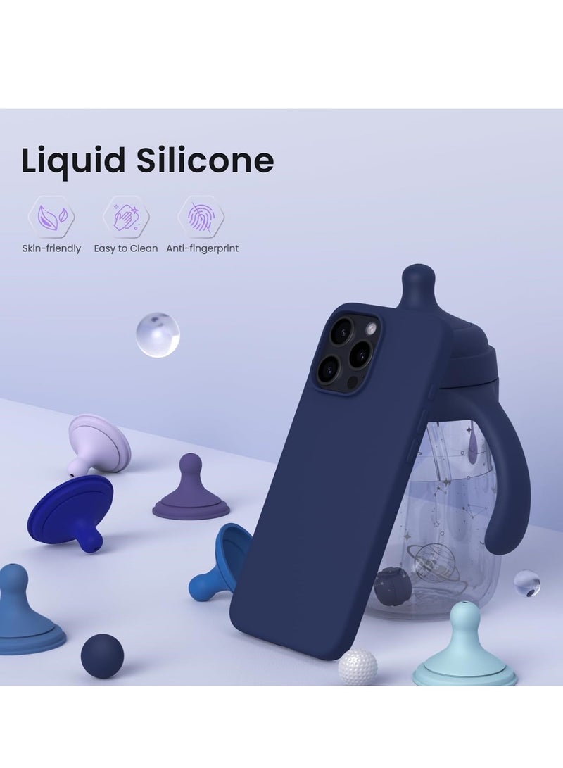 ELTRAZONE Soft Navy Blue Silicone Case for iPhone 16 Pro Max 6.9" - Durable, Anti-Scratch & Shockproof Cover - Image 3