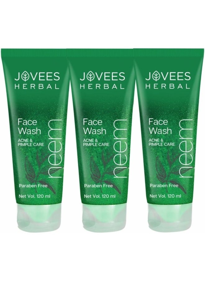 JOVEES HERBAL Jovees Neem Face Wash 120 ml (pack of 3)  - Image 1