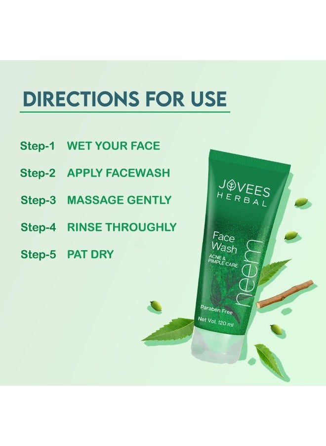 JOVEES HERBAL Jovees Neem Face Wash 120 ml (pack of 3)  - Image 5