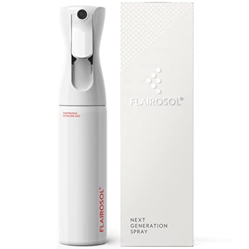 FLAIROSOL - The Original, Spray Bottle for Hair, Continuous Ultra Fine Water Mist Sprayer for Hairstyling, Barbers, Salons, Cleaning, Plants, 10.1oz/300ml (White Bottle-Coral Print) - Image 1