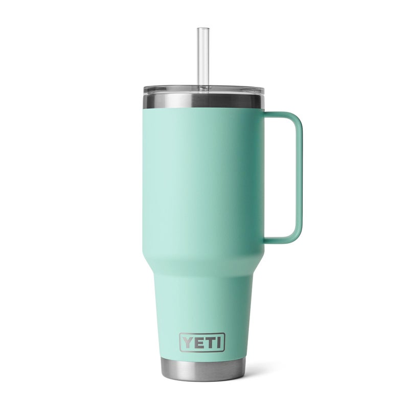 YETI Rambler 42 oz Tumbler with Handle and Straw Lid, Travel Mug Water Tumbler, Vacuum Insulated Cup with Handle, Stainless Steel, Seafoam - Image 1