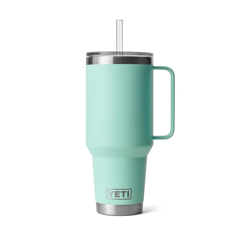 YETI Rambler 42 oz Tumbler with Handle and Straw Lid, Travel Mug Water Tumbler, Vacuum Insulated Cup with Handle, Stainless Steel, Seafoam - Image 3