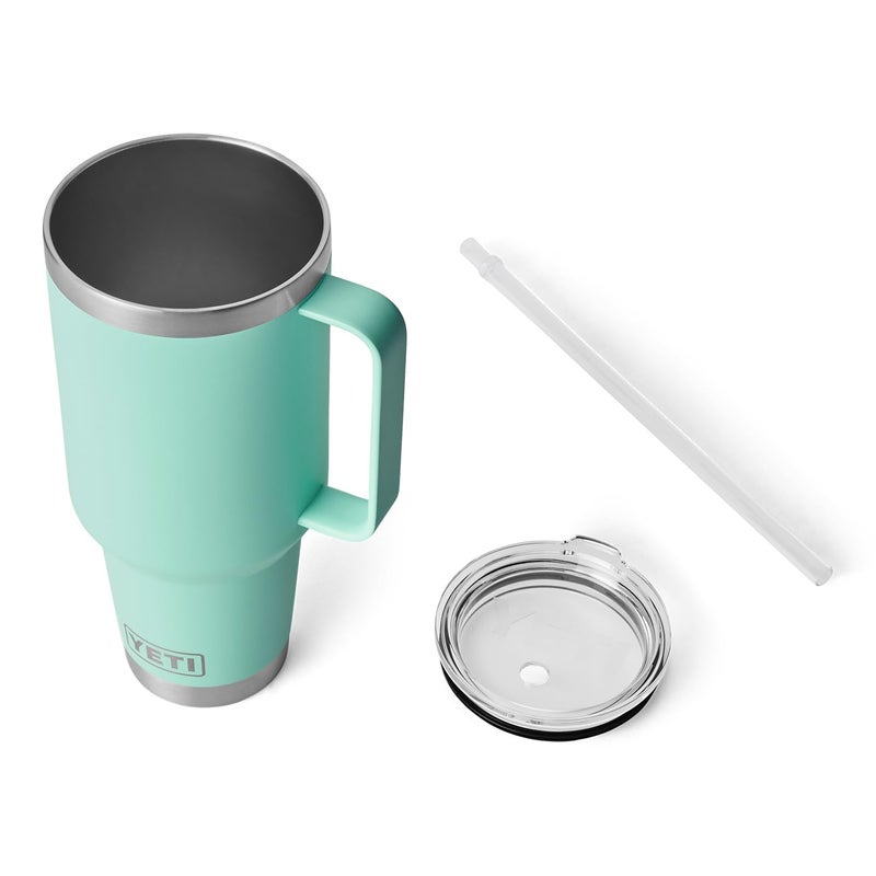 YETI Rambler 42 oz Tumbler with Handle and Straw Lid, Travel Mug Water Tumbler, Vacuum Insulated Cup with Handle, Stainless Steel, Seafoam - Image 5