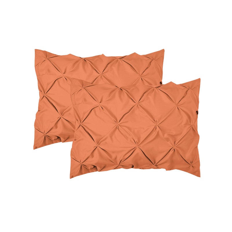 Elegant Comfort Elegant Comfort 2-Pack Sham Set Pinch Pleat Design  1500 Premium Hotel Quality Microfiber  Stylish Design-Easy Care  Wrinkle and Stain Resistant  2-Piece Sham Set  Pleated King  Coral  - Image 1