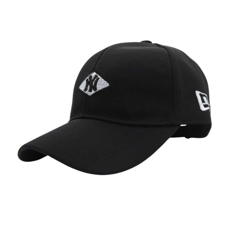 JAMONT Kids Baseball Cap, NY Design, Adjustable Black Cotton Cap, Unisex Summer Sports Hat - Image 1