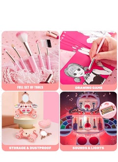 Rightsure Girls Kids Makeup Set, 32 Pieces Realistic Makeup Toy Makeup Set with Lights and Music, Non-toxic Toddler Pretend Makeup Set, Makeup Set Gift for Toddler Kids Ages 3-12  - Image 4