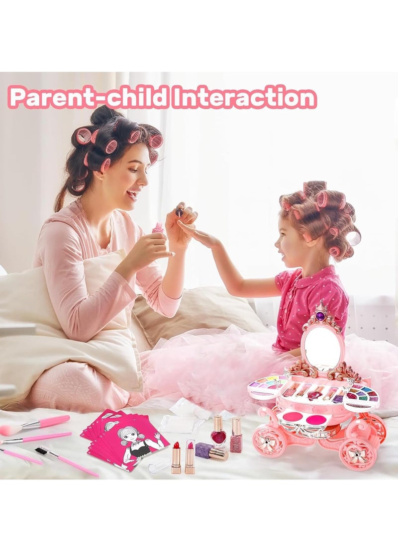 Rightsure Girls Kids Makeup Set, 32 Pieces Realistic Makeup Toy Makeup Set with Lights and Music, Non-toxic Toddler Pretend Makeup Set, Makeup Set Gift for Toddler Kids Ages 3-12  - Image 5