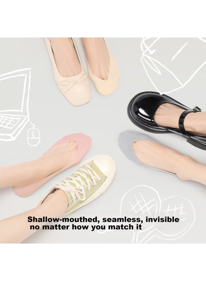 Secretworld Women's Boat Socks Summer Thin Cotton Anti-slip Non-slip Heel Shallow Mouth Invisible New Ice Silk High Heel Socks - Image 3