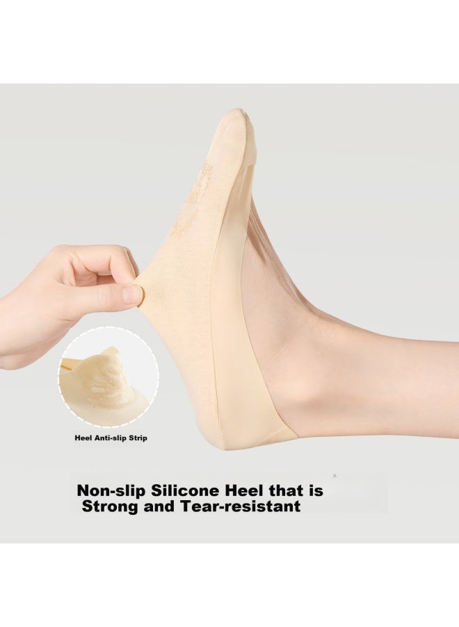 Secretworld Women's Boat Socks Summer Thin Cotton Anti-slip Non-slip Heel Shallow Mouth Invisible New Ice Silk High Heel Socks - Image 4