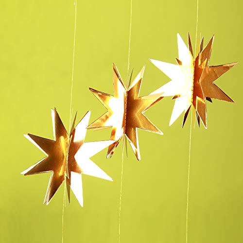 Decor365 Gold Star Garland Hanging Twinkle Little Star Decorations Glittery Gold Party Supplies for Baby Shower Birthday New Year Eve Bridal Graduation Christmas Ramadan EID Galaxy Theme Star Decor - Image 3