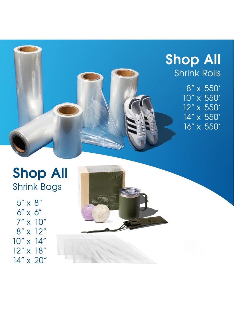 SYOSI - Shrink Bag, 100 Pcs Large Shrink Wrap Bags, Professional Grade Heat Shrink Wrap is Used to Store Wrap Embellished Items for Longer Life - Image 1