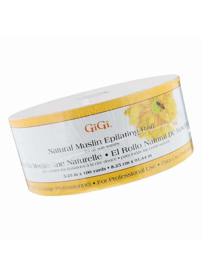 GiGi Epilating Roll for Hair Waxing/Hair Removal, Natural Muslin Roll, 3.25-inch x 100 yards - Image 1