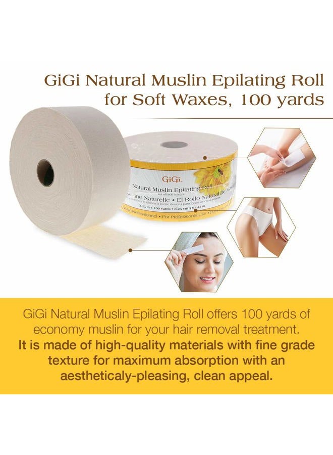 GiGi Epilating Roll for Hair Waxing/Hair Removal, Natural Muslin Roll, 3.25-inch x 100 yards - Image 2