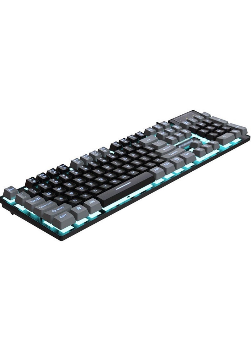 Wired Mechanical Keyboard, RGB Backlit Ultra-Compact Layout 104 Keys Keyboard - USB Wired Gaming Keyboard For PC/Mac/PS Series, Desktop, Computer (BlackGray) - Image 1