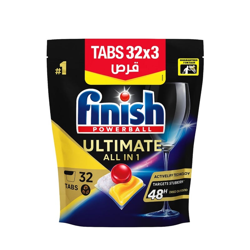 Ultimate Dishwasher Tablets Lemon Sparkle Scent 96 Tabs - Image 1