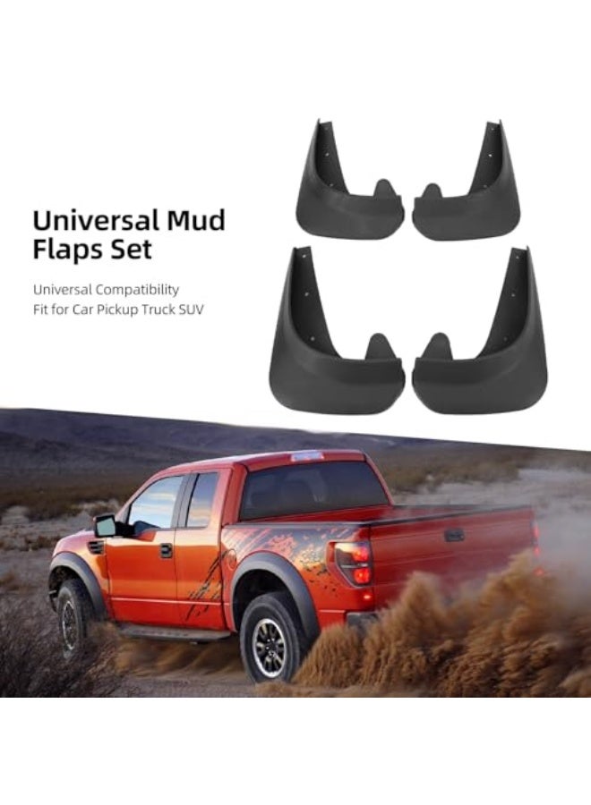 Generic 4PCS Universal Car Mud Flaps, Black Car Mudguard Splash Guards Front and Rear Set, Vehicle Tire Protector Mudflaps, Flexible and Bendable Dirty Fenders for Car Pickup Truck SUV  - Image 2