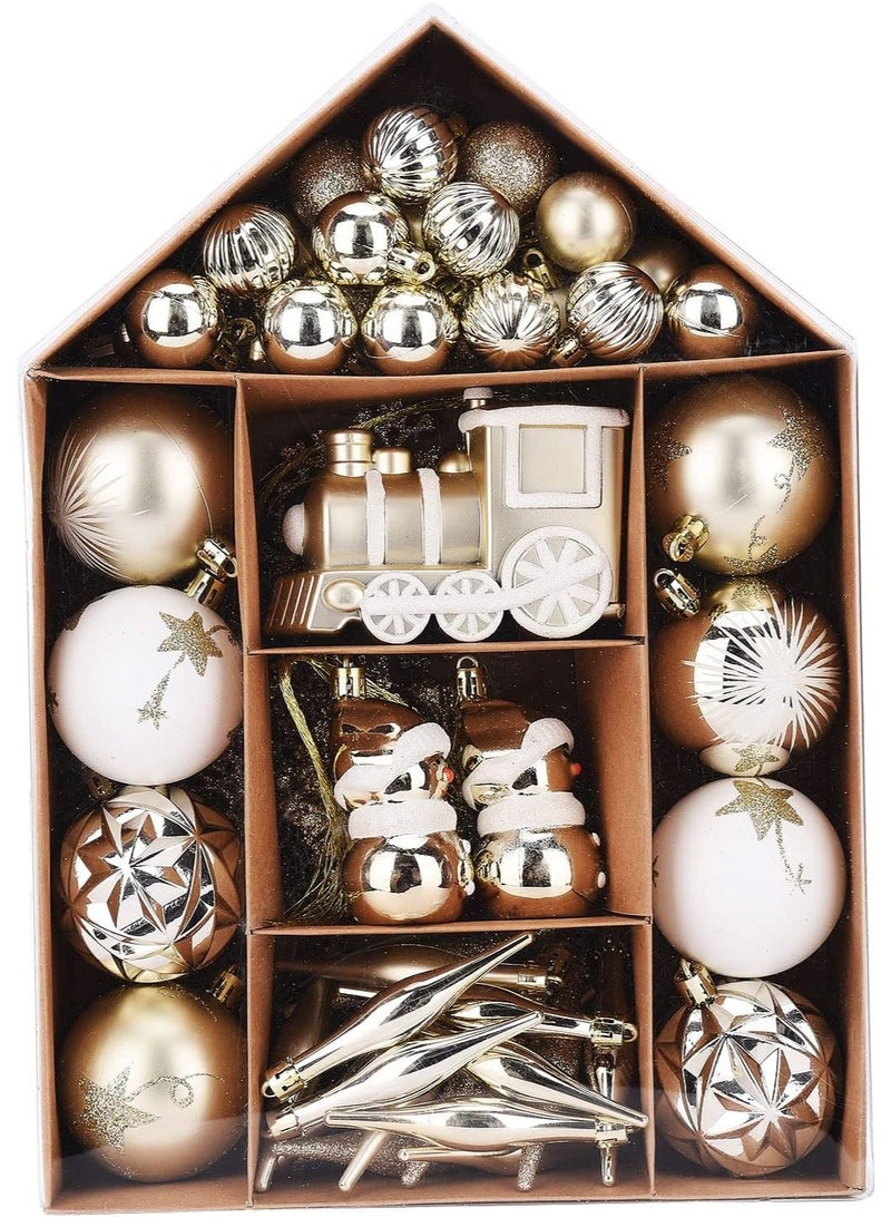 70pcs Christmas Balls Ornaments Set, Christmas Tree Ornament, Shatterproof Christmas Ball Decoration Hanging Tree Ornament Assortment Set Decor Holiday Wedding Party with Reusable Gift Box - Image 1